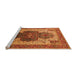 Sideview of Machine Washable Oriental Orange Industrial Area Rugs, wshurb1769org