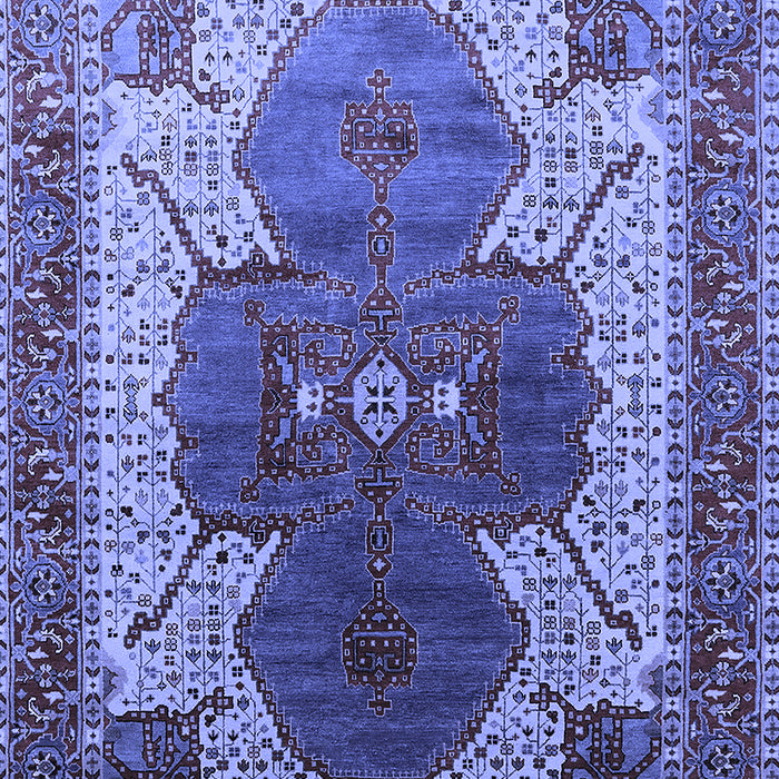Machine Washable Oriental Blue Industrial Rug, wshurb1769blu