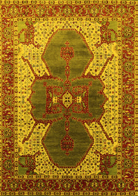 Oriental Yellow Industrial Rug, urb1769yw