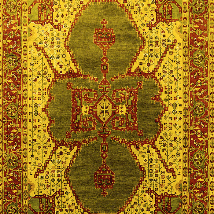 Oriental Yellow Industrial Rug, urb1769yw