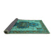 Sideview of Oriental Turquoise Industrial Rug, urb1769turq