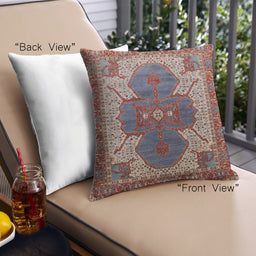 Front View of Mid-Century Modern Urban Square Light French Beige Brown Throw Pillow, 18 inch by 18 inch, pwurb1769