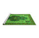 Sideview of Machine Washable Oriental Green Industrial Area Rugs, wshurb1769grn