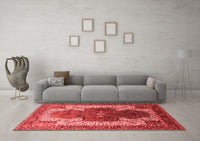 Machine Washable Oriental Red Industrial Rug, wshurb1769red