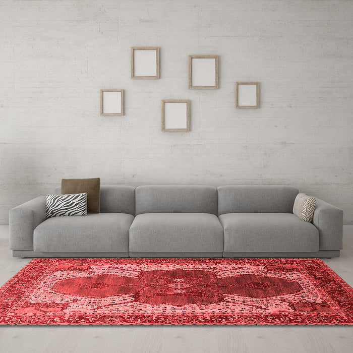 Industrial Red Washable Rugs
