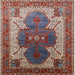 Square Mid-Century Modern Light French Beige Brown Oriental Rug, urb1769