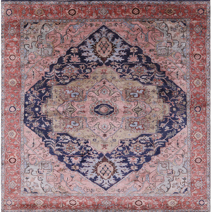 Square Machine Washable Industrial Modern Velvet Maroon Purple Rug, wshurb1770