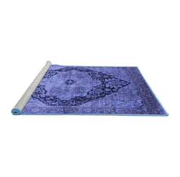 Sideview of Machine Washable Oriental Blue Industrial Rug, wshurb1770blu
