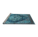 Sideview of Machine Washable Oriental Light Blue Industrial Rug, wshurb1770lblu