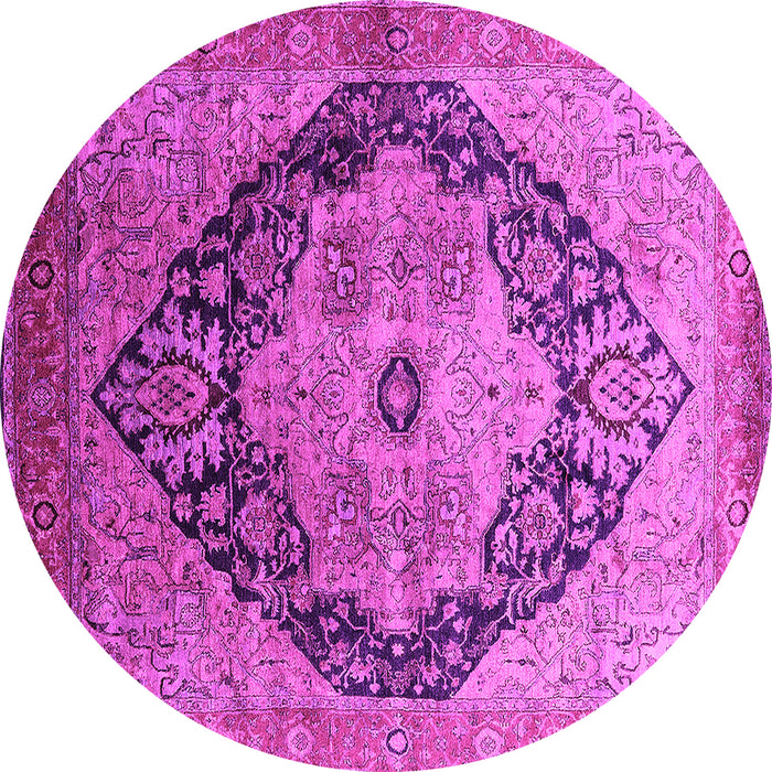 Round Oriental Pink Industrial Rug, urb1770pnk