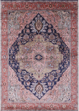 Mid-Century Modern Maroon Purple Oriental Rug, urb1770