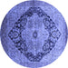 Round Oriental Blue Industrial Rug, urb1770blu