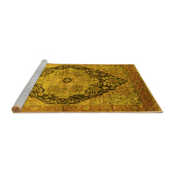 Sideview of Machine Washable Oriental Yellow Industrial Rug, wshurb1770yw