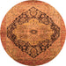 Round Oriental Orange Industrial Rug, urb1770org