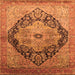 Square Oriental Orange Industrial Rug, urb1770org