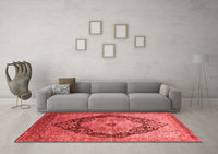 Machine Washable Oriental Red Industrial Rug, wshurb1770red