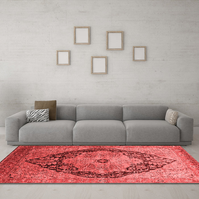 Industrial Red Washable Rugs