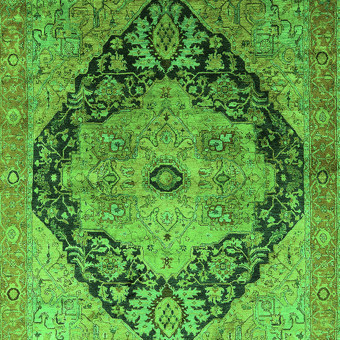 Machine Washable Oriental Green Industrial Area Rugs, wshurb1770grn
