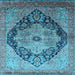 Square Oriental Light Blue Industrial Rug, urb1770lblu