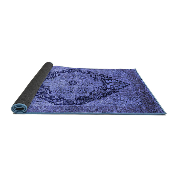 Sideview of Oriental Blue Industrial Rug, urb1770blu