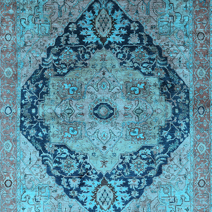 Machine Washable Oriental Light Blue Industrial Rug, wshurb1770lblu