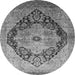 Round Oriental Gray Industrial Rug, urb1770gry