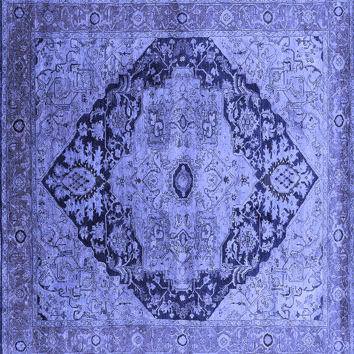 Square Machine Washable Oriental Blue Industrial Rug, wshurb1770blu