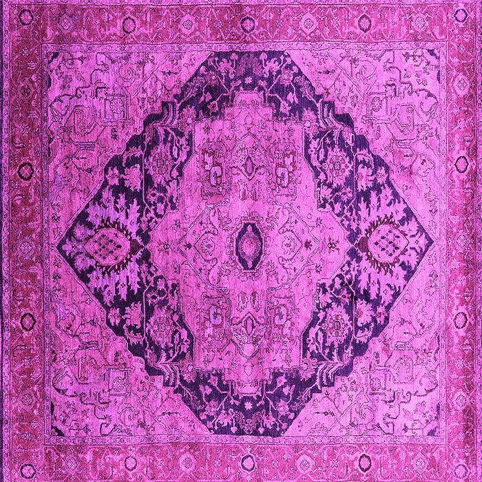 Square Machine Washable Oriental Pink Industrial Rug, wshurb1770pnk