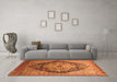 Machine Washable Oriental Orange Industrial Area Rugs in a Living Room, wshurb1770org