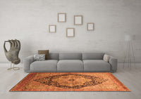 Machine Washable Oriental Orange Industrial Rug, wshurb1770org