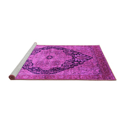 Sideview of Machine Washable Oriental Pink Industrial Rug, wshurb1770pnk
