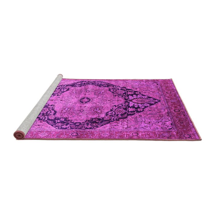 Sideview of Machine Washable Oriental Pink Industrial Rug, wshurb1770pnk