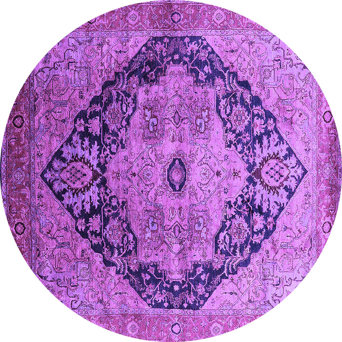 Round Oriental Purple Industrial Rug, urb1770pur