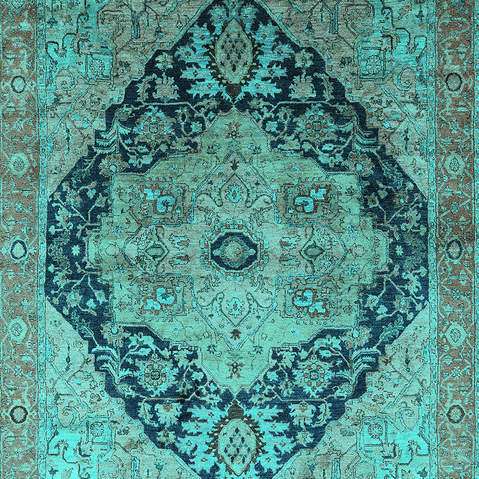 Oriental Turquoise Industrial Rug, urb1770turq