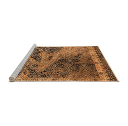 Sideview of Machine Washable Oriental Orange Industrial Area Rugs, wshurb1771org