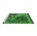 Sideview of Machine Washable Oriental Green Industrial Area Rugs, wshurb1771grn