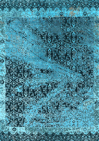 Oriental Light Blue Industrial Rug, urb1771lblu