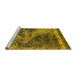 Sideview of Machine Washable Oriental Yellow Industrial Rug, wshurb1771yw