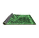 Sideview of Oriental Emerald Green Industrial Rug, urb1771emgrn