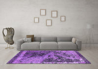 Machine Washable Oriental Purple Industrial Rug, wshurb1771pur