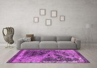 Machine Washable Oriental Pink Industrial Rug, wshurb1771pnk