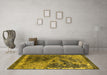 Machine Washable Oriental Yellow Industrial Rug in a Living Room, wshurb1771yw