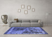 Machine Washable Oriental Blue Industrial Rug in a Living Room, wshurb1771blu