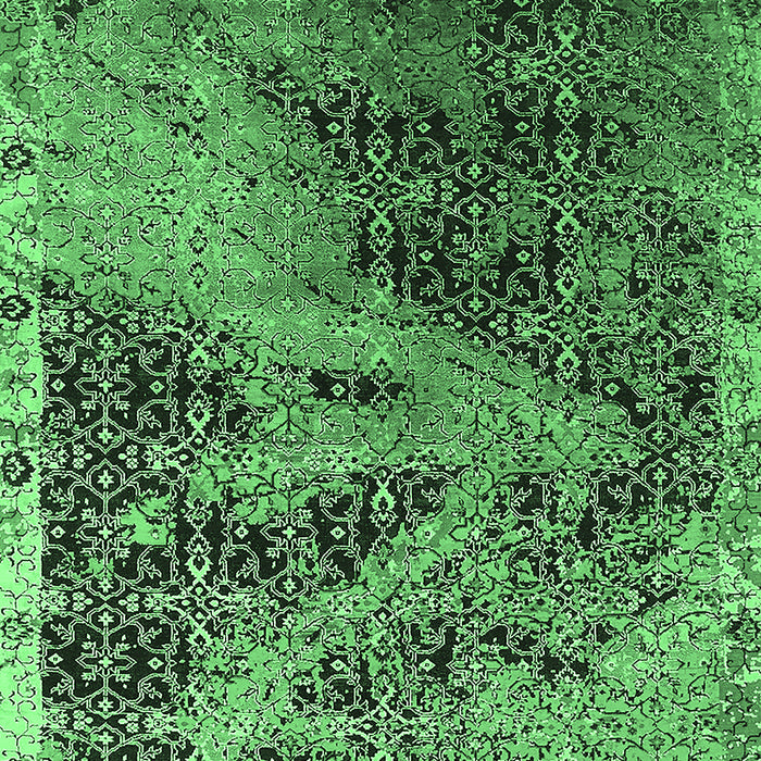 Machine Washable Oriental Emerald Green Industrial Area Rugs, wshurb1771emgrn