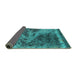 Sideview of Oriental Turquoise Industrial Rug, urb1771turq