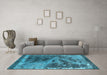 Machine Washable Oriental Light Blue Industrial Rug in a Living Room, wshurb1771lblu