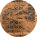 Round Oriental Orange Industrial Rug, urb1771org