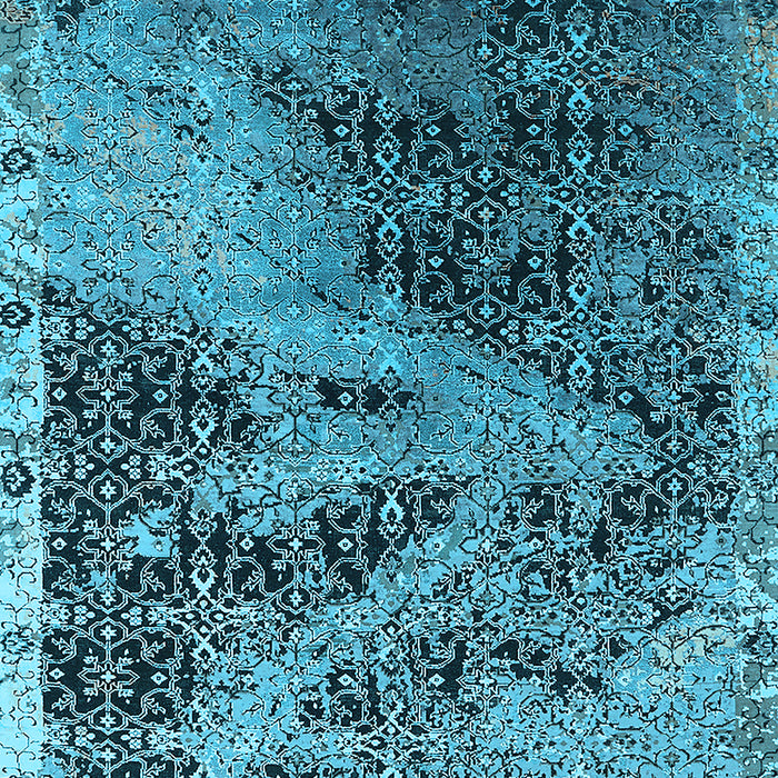 Machine Washable Oriental Light Blue Industrial Rug, wshurb1771lblu