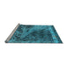 Sideview of Machine Washable Oriental Light Blue Industrial Rug, wshurb1771lblu