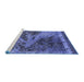 Sideview of Machine Washable Oriental Blue Industrial Rug, wshurb1771blu